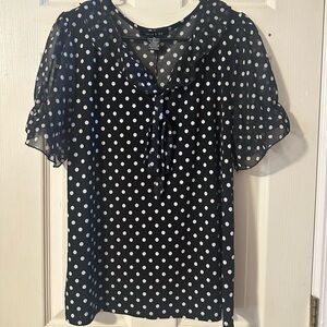 Polka Dot Sheer Black Blouse